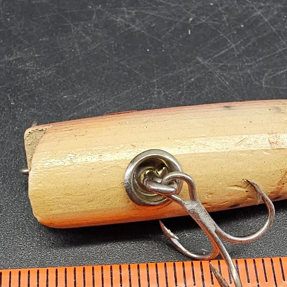 Vintage Wood Popper Fishing Lure Rainbow Trout Pattern 3 Treble Hooks 4.25 Inch
